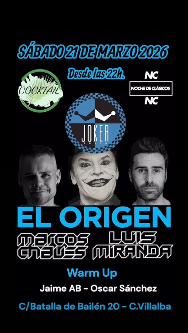 Cartel de JOKER El Origen: Marcos Chaves y Luis Miranda